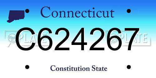 C624267 Connecticut License Plate