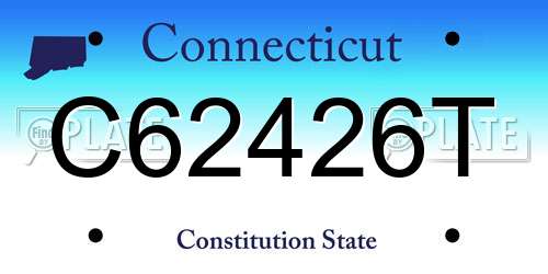 C62426T Connecticut License Plate