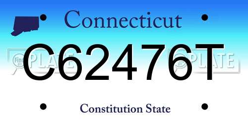 C62476T Connecticut License Plate