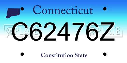 C62476Z Connecticut License Plate