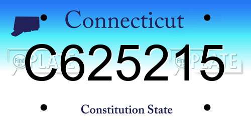 C625215 Connecticut License Plate