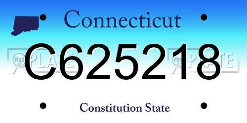 C625218 Connecticut License Plate