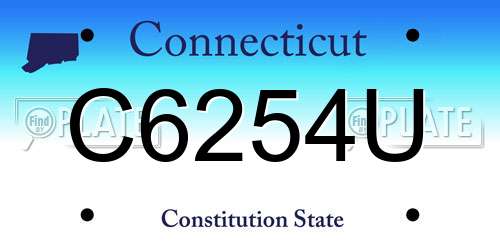 C6254U Connecticut License Plate