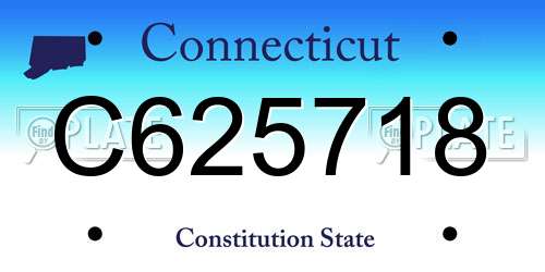 C625718 Connecticut License Plate