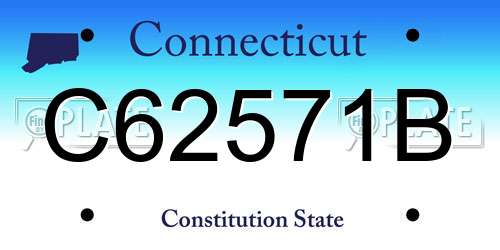 C62571B Connecticut License Plate
