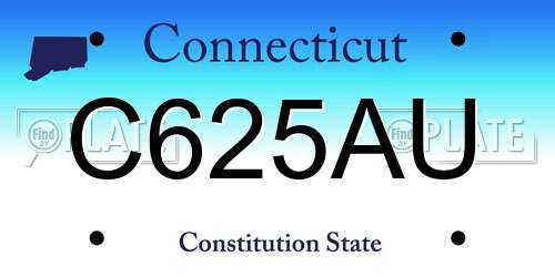 C625AU Connecticut License Plate