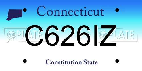 C626IZ Connecticut License Plate