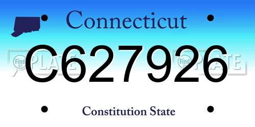 C627926 Connecticut License Plate