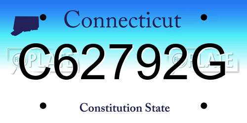 C62792G Connecticut License Plate