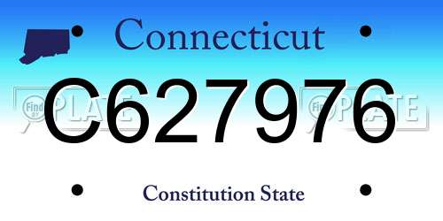 C627976 Connecticut License Plate