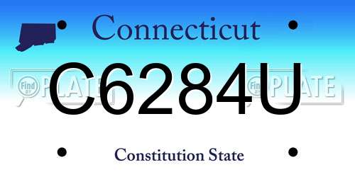 C6284U Connecticut License Plate