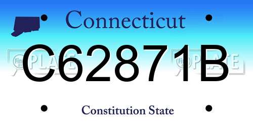 C62871B Connecticut License Plate