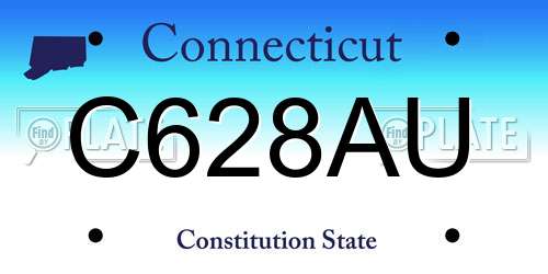 C628AU Connecticut License Plate