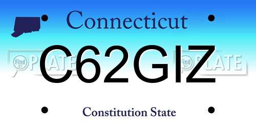 C62GIZ Connecticut License Plate