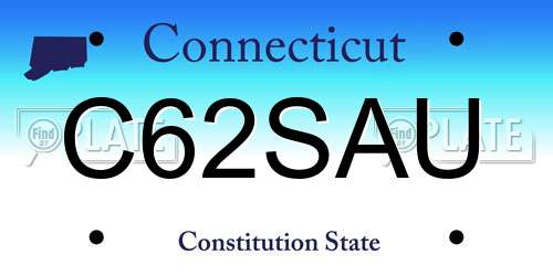 C62SAU Connecticut License Plate