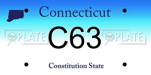 C63 Connecticut License Plate