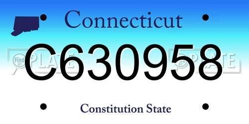 C630958 Connecticut License Plate