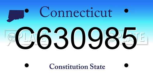 C630985 Connecticut License Plate