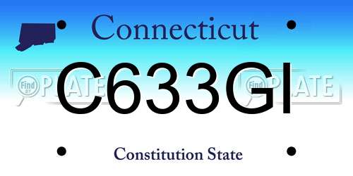 C633GI Connecticut License Plate