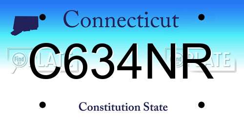C634NR Connecticut License Plate