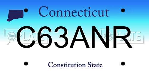 C63ANR Connecticut License Plate