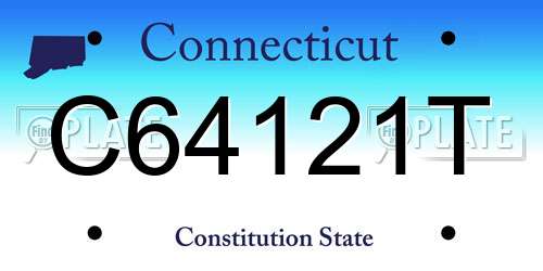 C64121T Connecticut License Plate