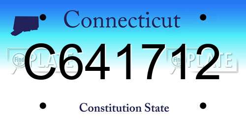 C641712 Connecticut License Plate