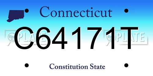C64171T Connecticut License Plate