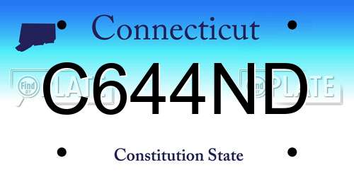 C644ND Connecticut License Plate