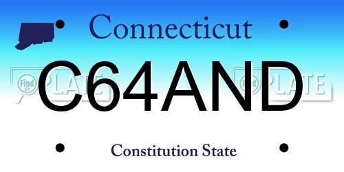 C64AND Connecticut License Plate