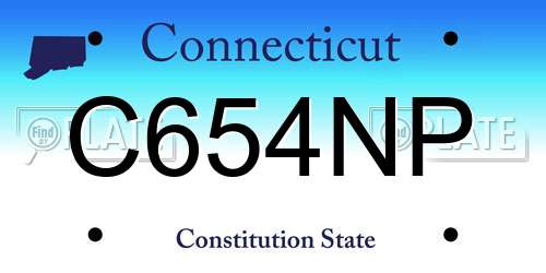 C654NP Connecticut License Plate