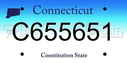 C655651 Connecticut License Plate