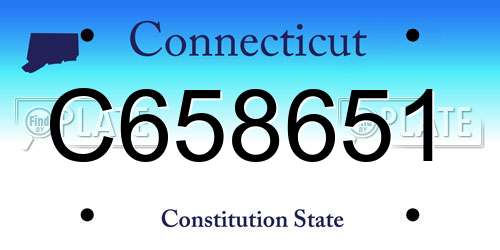 C658651 Connecticut License Plate