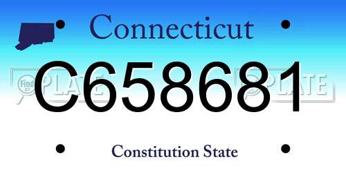 C658681 Connecticut License Plate