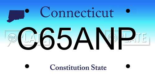 C65ANP Connecticut License Plate