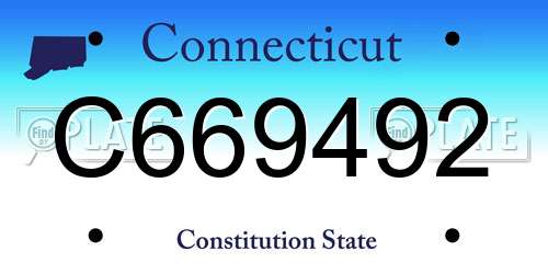 C669492 Connecticut License Plate