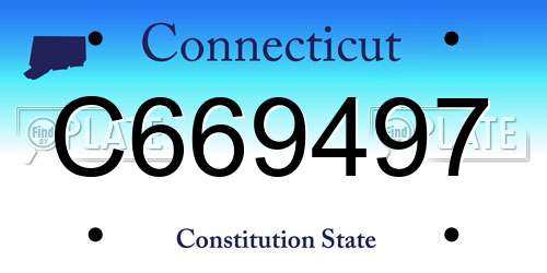 C669497 Connecticut License Plate