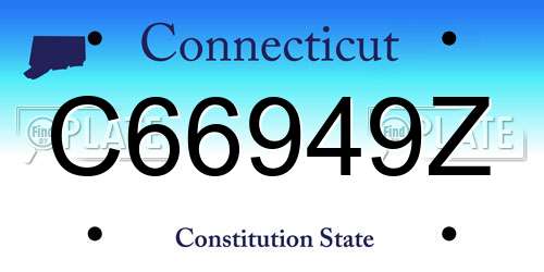 C66949Z Connecticut License Plate