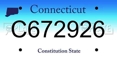 C672926 Connecticut License Plate