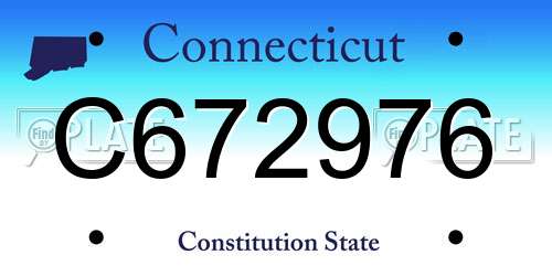 C672976 Connecticut License Plate