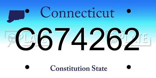 C674262 Connecticut License Plate