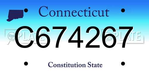 C674267 Connecticut License Plate