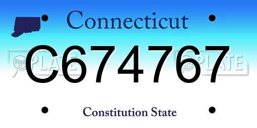 C674767 Connecticut License Plate