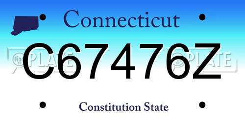C67476Z Connecticut License Plate
