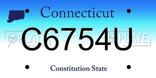 C6754U Connecticut License Plate