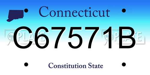 C67571B Connecticut License Plate