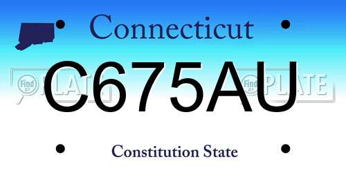C675AU Connecticut License Plate