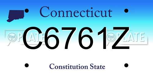 C6761Z Connecticut License Plate