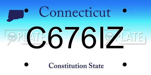C676IZ Connecticut License Plate