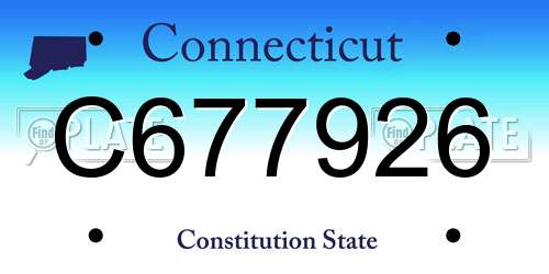 C677926 Connecticut License Plate